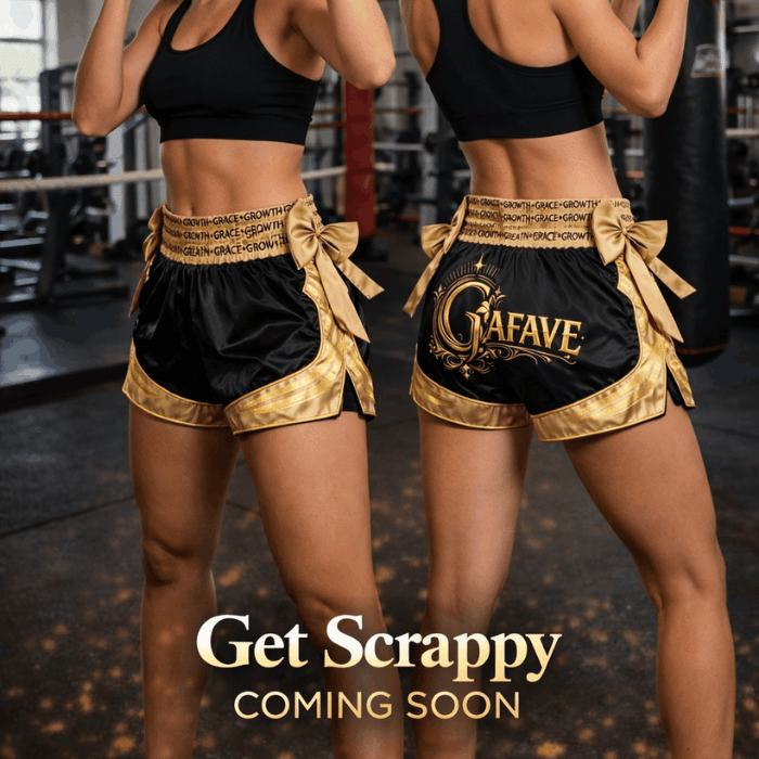 GAFAVE “Get Scrappy” Muay Thai Shorts – Signature Black/Gold